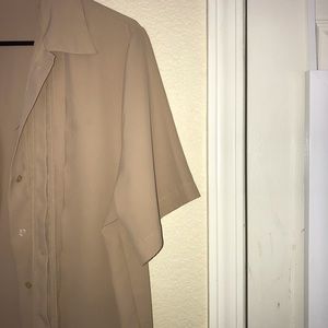 Christie & Jill Shirts - Khaki Summer Button Up Dress Shirt Christie & Jill Shirts - Khaki Summer Button Up Dress Shirt